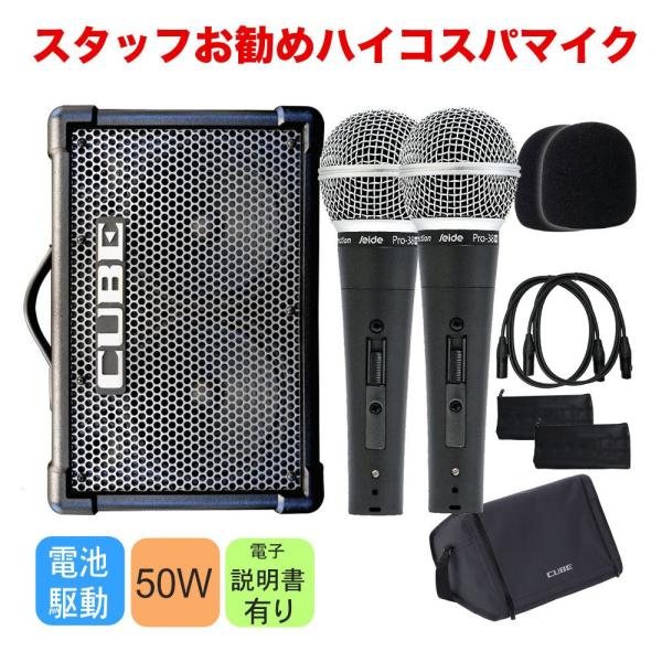 Roland CUBE STREET EX ちょっと良いダイナミックマイク2個セット