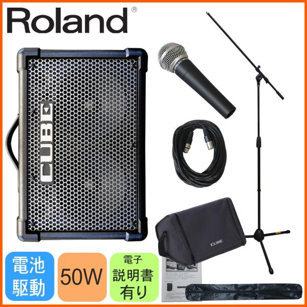 Roland ローランド CUBE STREET EX 有線マイク1本＋スピーカーケース付きセット