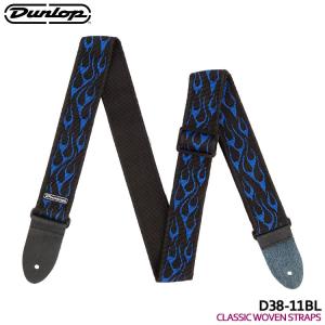 DUNLOP ギターストラップ D38-11BL FLAMBE BLUE ダンロップ D3811BL｜merry-net