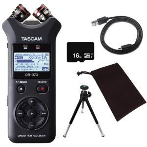 TASCAM レコーダー DR-07X (巾着ケース/ケーブル/SDカード/ミニ三脚セット)
