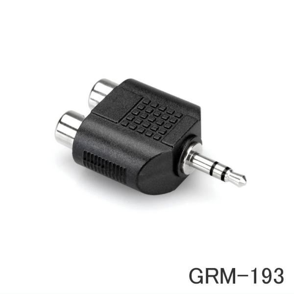 HOSA ホサ 変換プラグ 変換アダプタ RCAピン メスx2 ステレオミニプラグ オス RCA L...