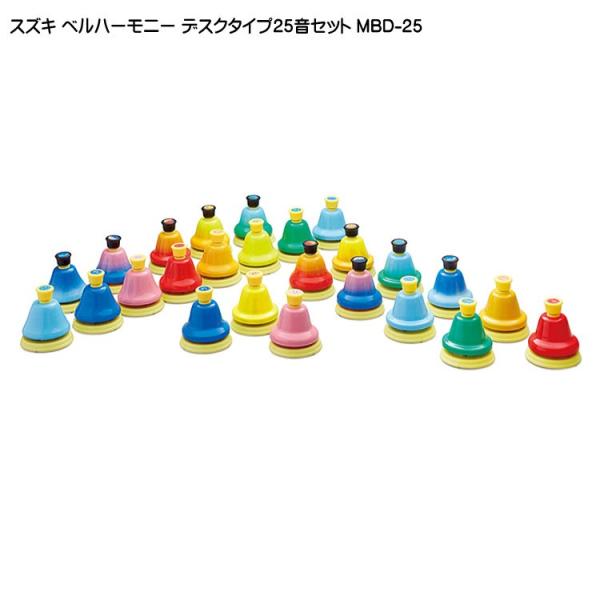 スズキ ベルハーモニー ハンドベル デスクタイプ 25音セット 鈴木楽器 ミュージックベル 机上で簡...