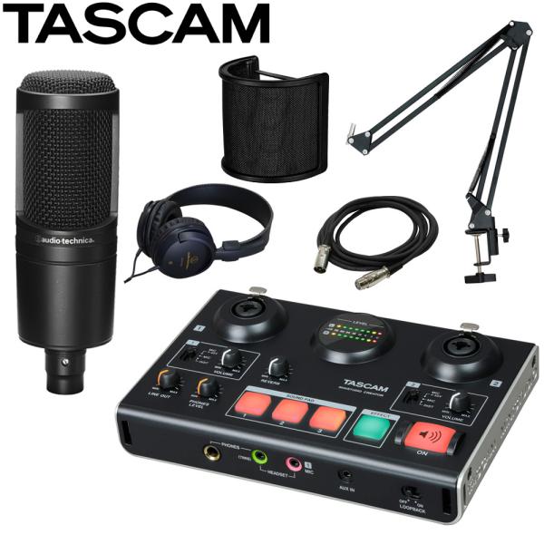 TASCAM US-42B + audio-technica AT2020 コンデンサーマイク オー...