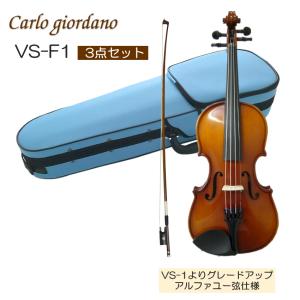 初心者向け バイオリン みずいろケース 調整後出荷 VS-F1 1/10サイズ シンプルセット 3点セット 分数サイズ カルロジョルダーノ｜merry-net