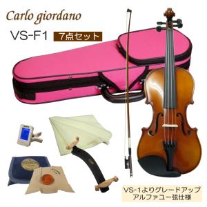 初心者向け バイオリン ぴんくケース 調整後出荷 VS-F1 3/4サイズ 7点セット 分数サイズ カルロジョルダーノ｜merry-net