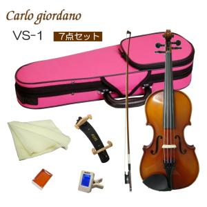 6月中旬入荷予定 初心者向け バイオリン ぴんくケース 調整後出荷 VS-1 1/16サイズ 7点セット 分数サイズ カルロジョルダーノ｜merry-net