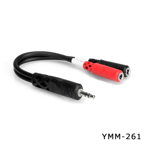 HOSA ホサ ステレオミニオス 3.5mm TRS モノラルミニメス 3.5mm TS x2 Yケ...