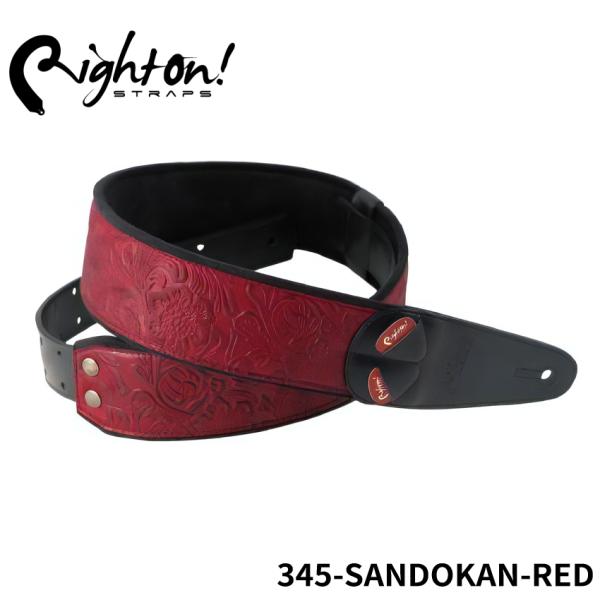 Right On! STRAPS MOJO Series SANDOKAN Red ギターストラップ...