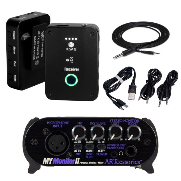 K.W.S. ワイヤレス イヤーモニターシステム KWS-EM1 送受信機 ART ACMN2 パー...