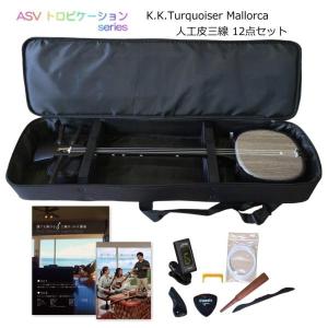 沖縄三線 ベビー三線 ブラック 人工皮4点セット Aセット : 音響機材と