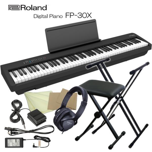 ローランド 電子ピアノ FP-30X ブラック Roland 88鍵デジタルピアノ「WレッグX型スタ...
