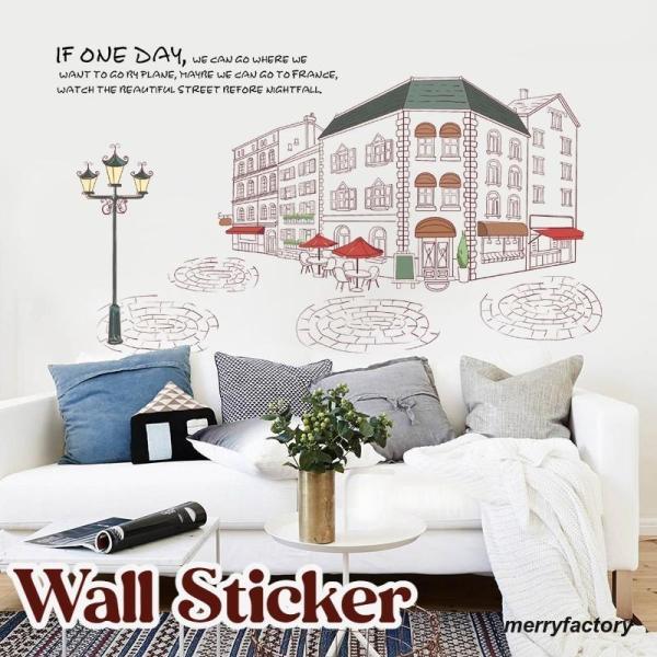 ウォールステッカー 壁ステッカー ウォールシール 壁シール 壁面装飾 室内装飾 ヨーロッパ風 街並み...