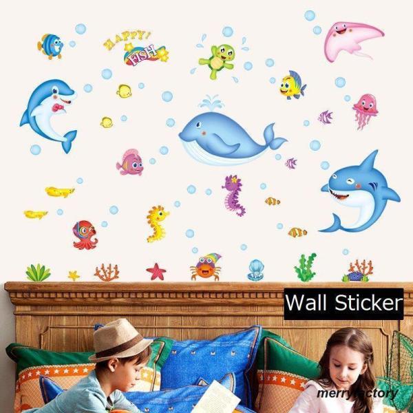 ウォールステッカー 壁紙シール インテリア雑貨 模様替え 飾り デコレーション 室内装飾 可愛い 魚...