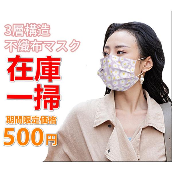 在庫一掃 数量限定 マスク 成人用 不織布マスク 50枚30枚 立体マスク 使い捨て 送料無料 柄入...