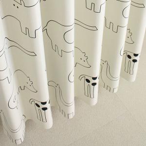 【激安！】北欧風オーダーカーテン　遮光カーテン サファリ 動物 アニマル（〜400×〜260）｜merusa