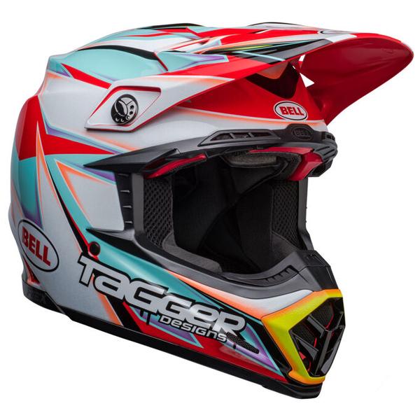 BELL Moto-9S Flex Tagger Edge Gloss White/Aqua