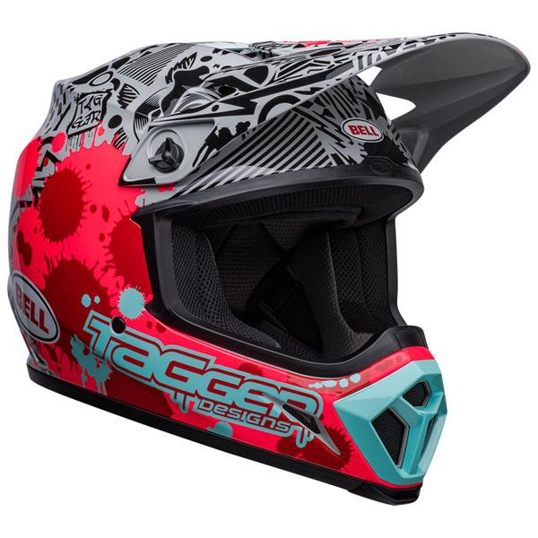 BELL MX-9 Mips Tagger Splatter Gloss Bright Red/Gr...