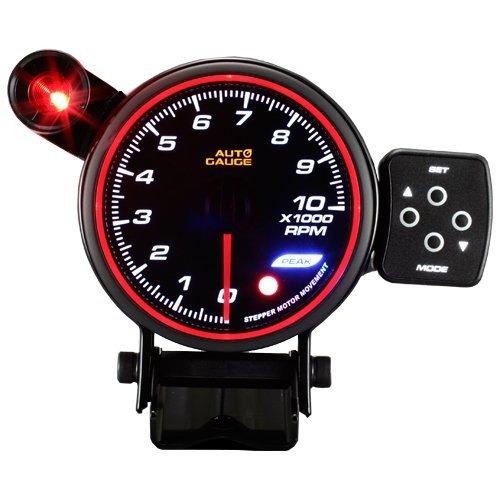 オートゲージ 日本製モーター 80mm タコメーター 0〜10，000RPM 3色LED F50シリ...
