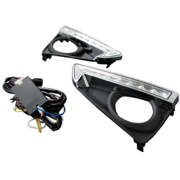 BRIGHTZ マークX 130 133 135 中期 LEDデイライト付きメッキフォグライトカバー...