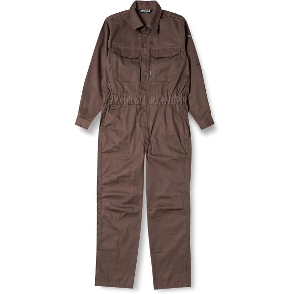 Size:2L_Color:ブラウン つなぎ 作業服 ダブルスライダーT/C長袖つなぎ服 6709ブ...