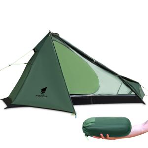 Size:右開きドア Geer Top テント 1人用 ソロテント ワンポールテント 超軽量 900g コンパクト 設営簡単 耐水圧6000mm 前室付き 20Dナイロン キャンプ ツーリン