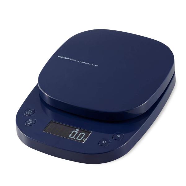 Color:ネイビー エレコム キッチンスケール タイマー付 最大2kg 最小0.1g表示 ネイビー...
