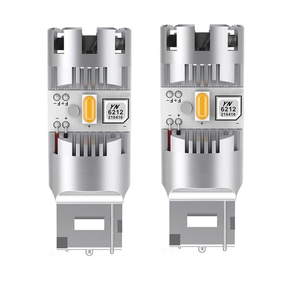 Color:T20 アンバー 最新型 T20 ピンチ部違い LED ウィンカーバルブ 冷却ファン搭載...