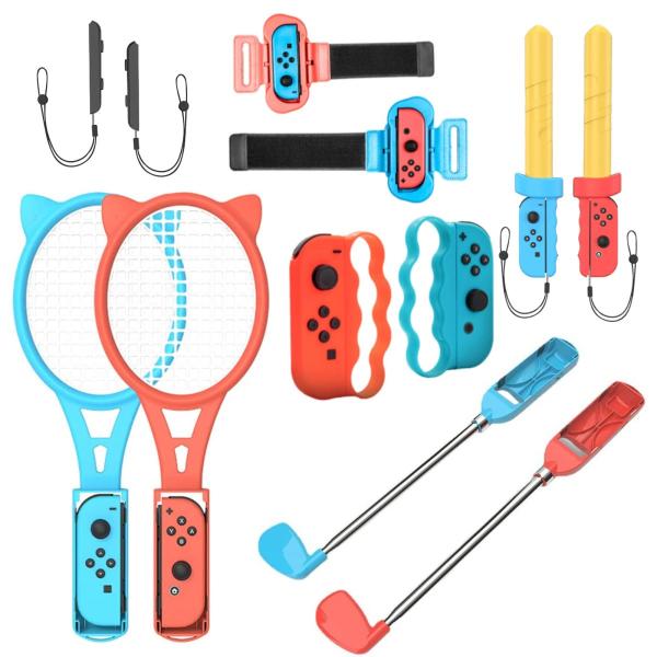Color:レッド-ブルー_Size:14 in 1 Switch Sports用 体感ゲームアクセ...