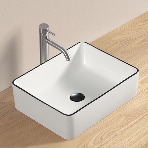 Size:四角形1(48x37x13.5cm) 【高級排水セット付き】 オシャレ 洗面ボウル 洗面ボ...