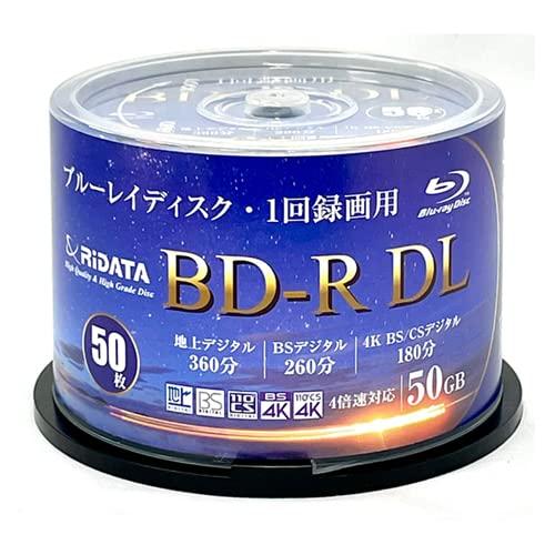 ・RIDATA BR260EPW4X.50SP 1回録画用 片面2層 ブルーレイディスク ホワイトプ...