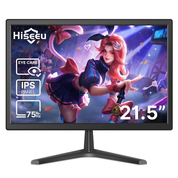 Hiseeu 1080P IPS 21.5インチ 監視用モニタ スピーカー付き 防犯モニタ