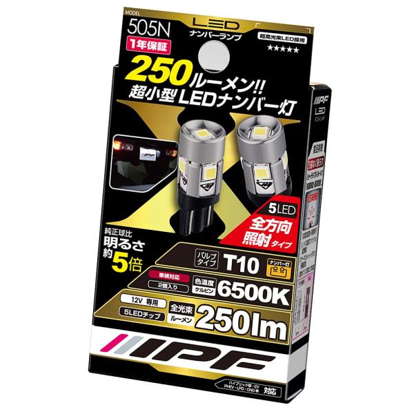 Size:6500K / 250lm_Style:2個入 IPF ライセンスランプ ナンバー灯 LE...