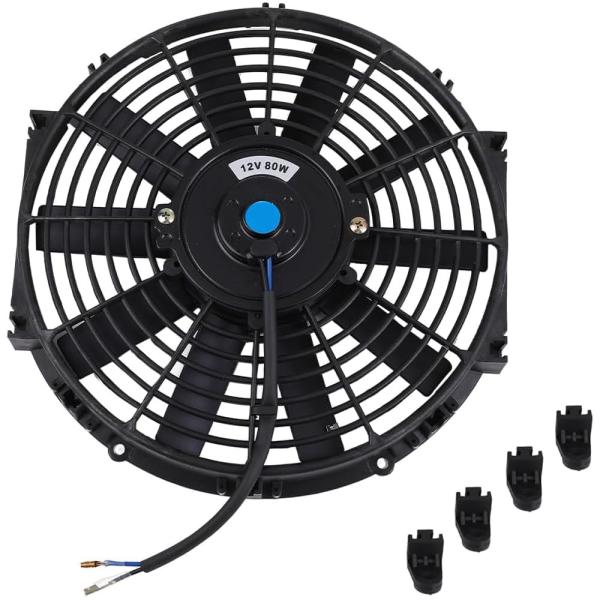 Size:12インチ 12V ラジエーター ファン プル式 電動 薄型 汎用 冷却 KRB285 (...