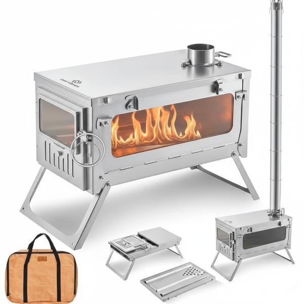 PatternName:単品・薪ストーブ本体＋巻き煙突付 COOK'N'ESCAPE 薪ストーブ チ...