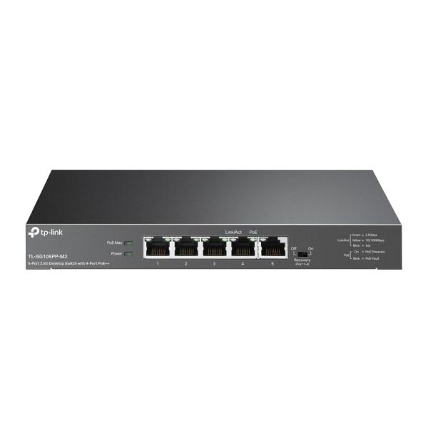 TP-Link 5ポート 2.5G デスクトップスイッチ 4ポート PoE++、802.1p/DSC...