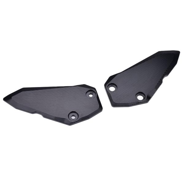 Color:ブラック LEDISHUN フットペッグヒールプレートガードプロテクターフットペッグ カ...