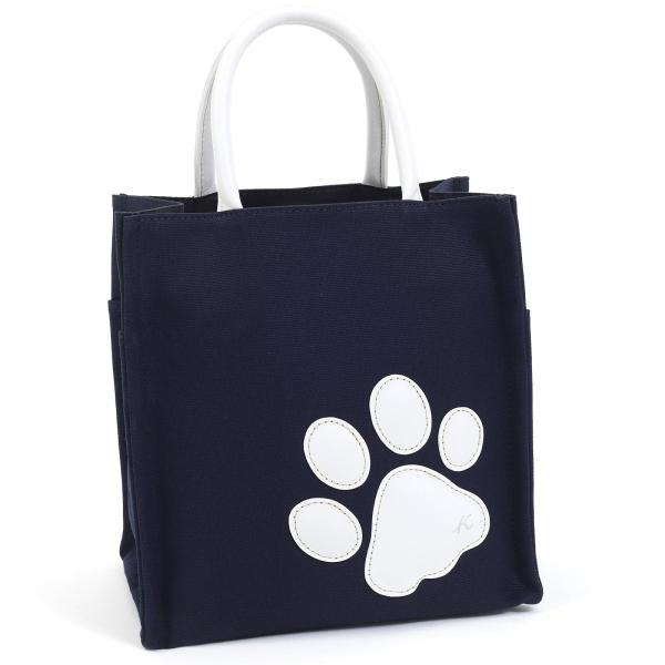 Color:ダークブルー／ホワイト [紺] 10901 [キタムラ] 肉球モチーフ ハンドバッグ P...