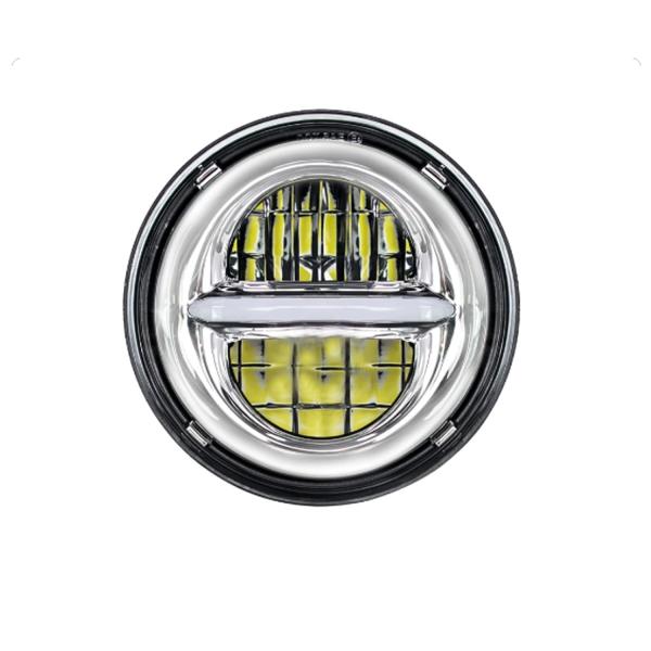 SZYUMO オートバイ5.75インチLEDヘッドライト5 3/4"ブラック/クロムハーレースポーツ...