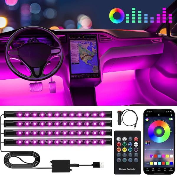 車用LEDテープ 60LED RGB USB式 シガー式 テープライト 高輝度 雰囲気 車内装飾 フ...