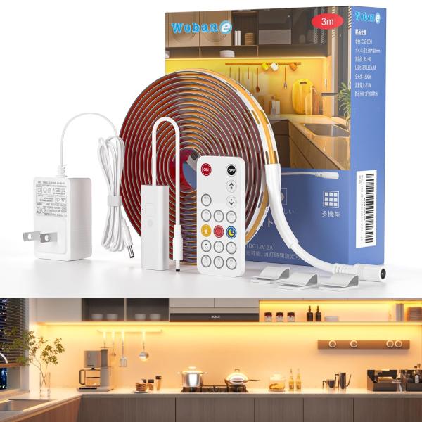 Color:電球色 Wobane COB led テープライト 3M 電球色 1500lm 高輝度 ...