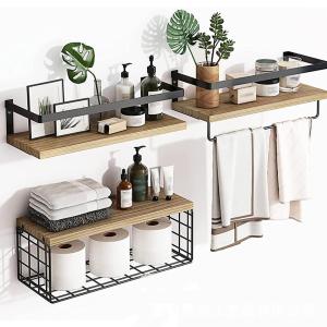 壁掛け棚 3個セット ライトブラウン