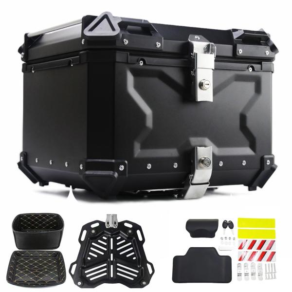 Size:55L_Color:ブラック バイク用リアボックス 大容量 45L 55L 65L アルミ...