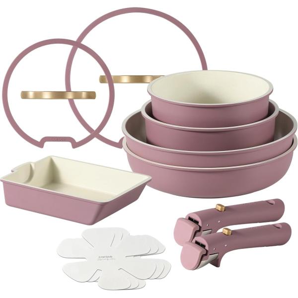 Model:12点パープル マーブルコード CAROTE カローテ フライパン セット12点 鍋セッ...