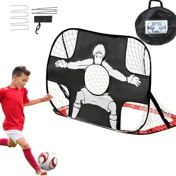 MEOTDEOY サッカーゴール ポータブル 折りたたみ 一台二役 ポップアップサッカーゴール（ブラ...