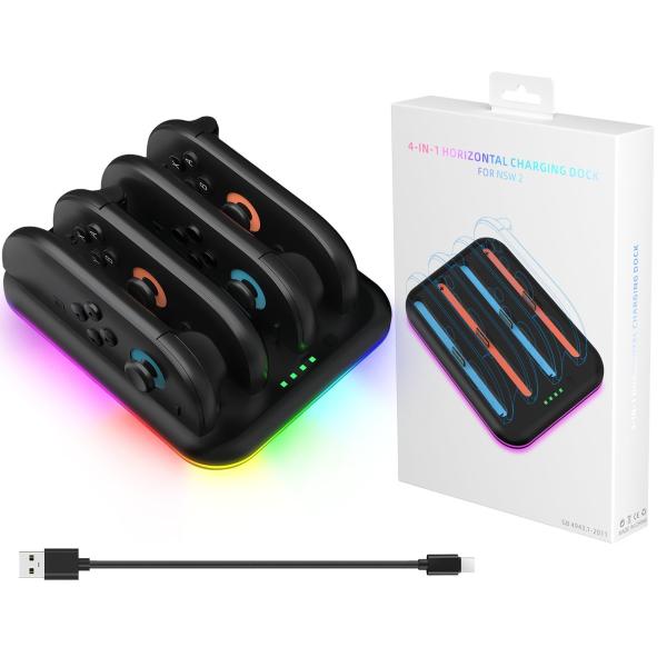 Color:ブラック Switch 2 ジョイコン用 充電器【2025新登場】PhyiFlbey ニ...