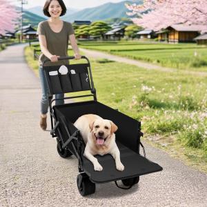 Cavoyo 犬用 カート 大容量 耐荷重73kg 老犬 ペットカート バギー キャリーワゴン台車 ワンタッチ折り畳み 開閉式ゲートドア コンパクト自立收? 小/中/大型犬 猫