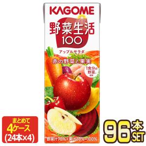 カゴメ 野菜生活100 アップルサラダ 200ml 紙パック × 96本 24本×4箱 賞味期限：3ヶ月以上 送料無料 【3〜4営業日以内に出荷】