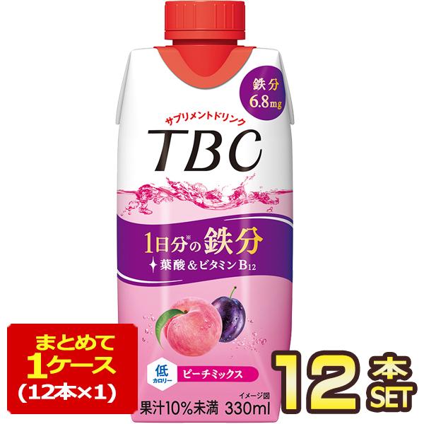 森永乳業 TBC 1日分の鉄分 ピーチミックス サプリメントドリンク 330mlボトル缶×12本【3...