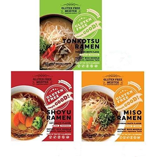 グルテンフリー　インスタントとんこつ風ラーメン　しょうゆラーメン　みそラーメン 6食セット(各2食)...