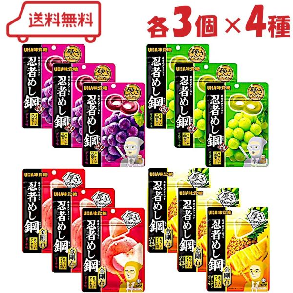 忍者めし 4種アソート （ 鋼 グレープ味 / 鋼 マスカット味 / 金剛石 ピーチ味 / 金剛石 ...
